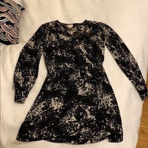 Parker silk black and white dress